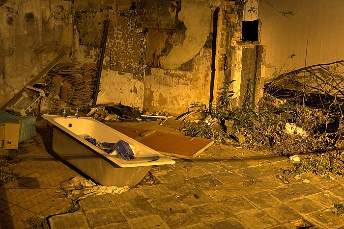 Derelict Bathtub By Night